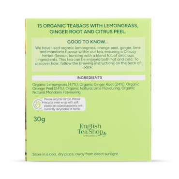 Holland & Barrett Lemongrass, Citrus & Ginger Tea 15 Tea Bags image 2