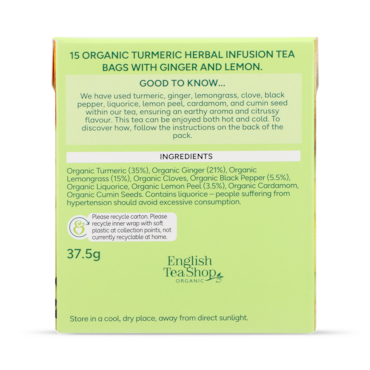 Holland & Barrett Turmeric, Ginger & Lemon Tea 15 Tea Bags image 2