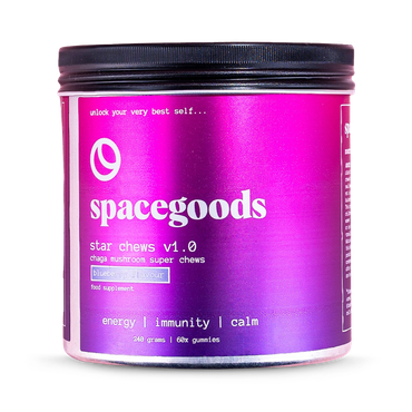 Spacegoods Chaga Mushroom Star Chews Blueberry 60 Gummies