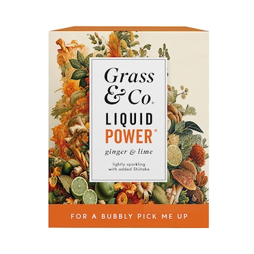 Grass & Co. Liquid Power (Ginger, Lime & Shiitake) Functional Sparkling Drinks 4x 250ml image 3