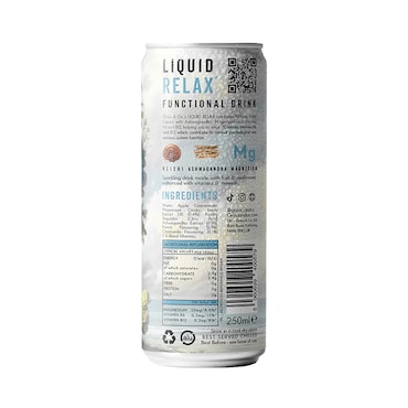 Grass&Co. Liquid Relax (Peach, Chamomile & Reishi) Functional Sparkling Drinks 4x 250ml image 2