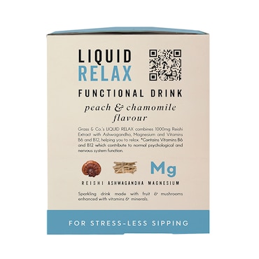 Grass&Co. Liquid Relax (Peach, Chamomile & Reishi) Functional Sparkling Drinks 4x 250ml image 6