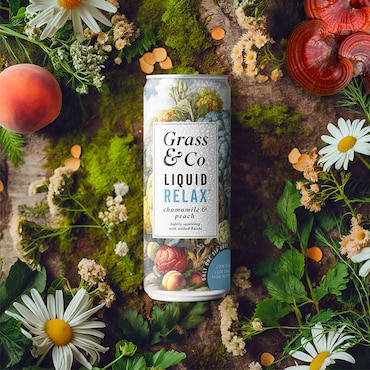 Grass&Co. Liquid Relax (Peach, Chamomile & Reishi) Functional Sparkling Drinks 4x 250ml image 10