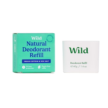 WILD Fresh Cotton & Sea Salt Sensitive Deodorant Refill 40g image 1