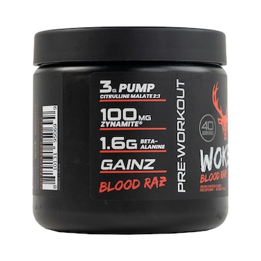 BuckedUp WokeAF Pre Workout Blood Raz 260g image 4