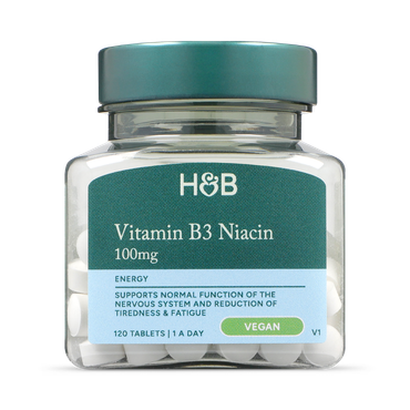 Holland & Barrett Vitamin B3 + Niacin 100mg 120 Tablets