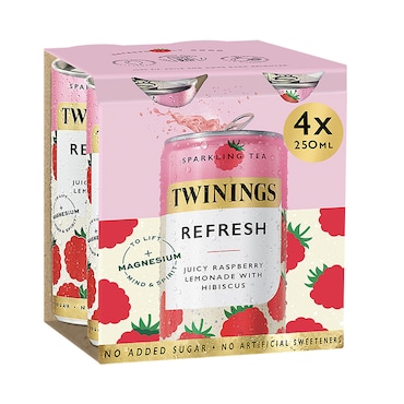 Twinings Refresh Raspberry & Lemon Sparkling Drink 4x 250ml image 1