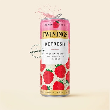 Twinings Refresh Raspberry & Lemon Sparkling Drink 4x 250ml image 2