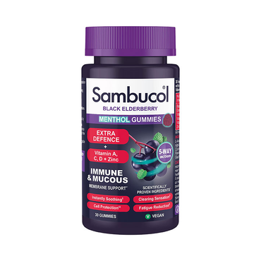 Sambucol Black Elderberry Extra Defence Menthol 30 Gummies