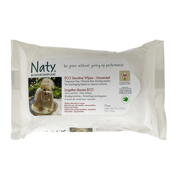 Naty By Nature Eco Sensitive Wipes Unscented 70 Wipes