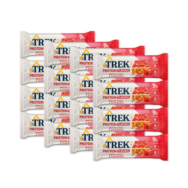 Trek White Chocolate & Raspberry Protein Flapjack 16x 50g
