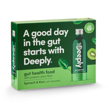 Deeply Gut Health Food With Prebiotic Plant Fibre Spinach & Kiwi With Seaweed Multipack 4 x 455ml