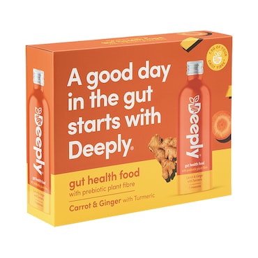 Deeply Gut Health Food With Prebiotic Plant Fibre Carrot & Ginger With Turmeric Multipack 4 x 455ml