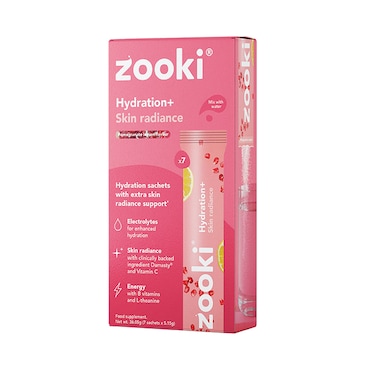 Zooki Hydration+ Skin Radiance, Pomegranate Lemon Flavour 7 Sachets