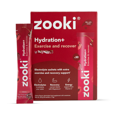 Zooki Hydration+ Exercise & Recover, Cherry 30 Sachets