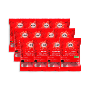 Holland & Barrett Dark Chocolate Raspberry Almonds 12x 30g