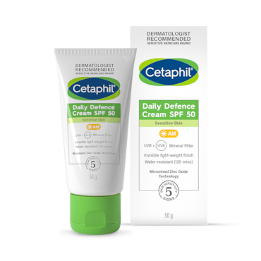 Cetaphil Daily Defence Cream SPF 50+ Mineral Sunscreen 50g