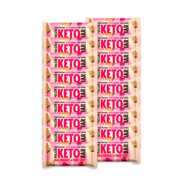 Review of Pulsin Raspberry & Choc Chip Keto Bar 18 x 50g