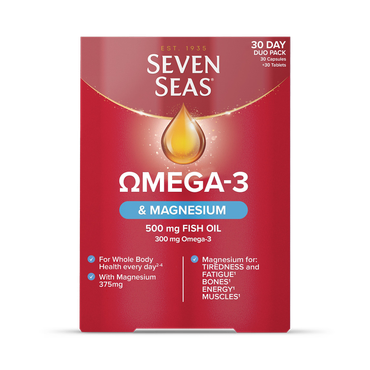 Seven Seas Omega-3 Fish Oil & Vitamin D + Magnesium 30 Day Duo Pack 30 Tablets & 30 Capsules