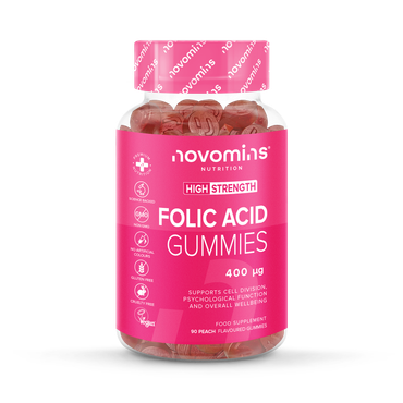 Novomins Folic Acid 400µg Peach Flavoured 90 Gummies