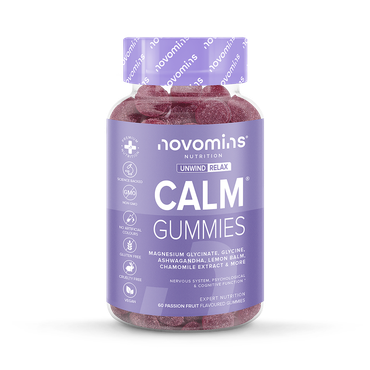 Novomins Calm Magnesium Glycinate Passionfruit Flavoured 60 Gummies