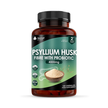 New Leaf Products Psyllium Husk With Acidophilus Capsules Food Supplement 120 Capsules