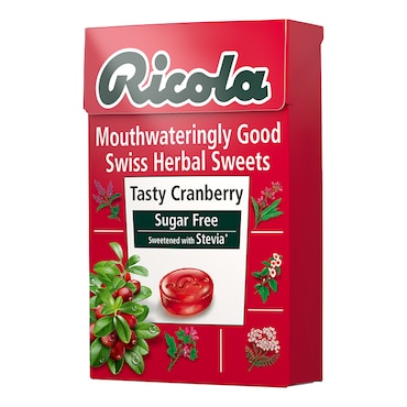 Ricola Cranberry Swiss Herbal Sweets Box 45g image 1