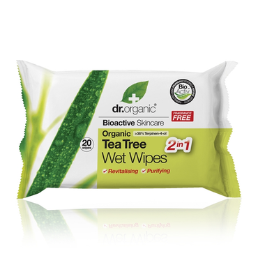 Dr Organic Tea Tree 20 Wet Wipes