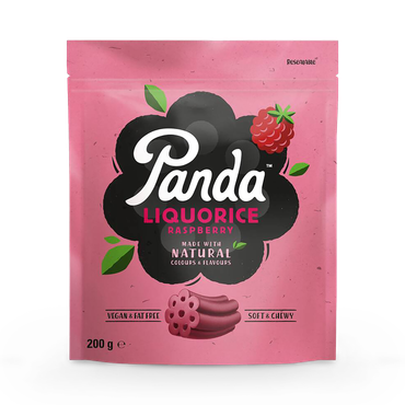 Panda Raspberry Liquorice 200g