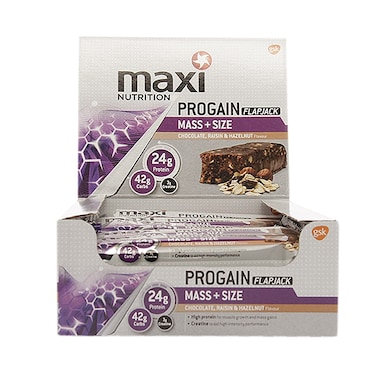Maximuscle Progain Flapjack Chocolate, Raisin & Hazelnut 12 x 90g