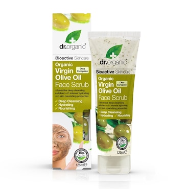 Dr Organic Virgin Olive Oil Face Scrub 125ml image 1