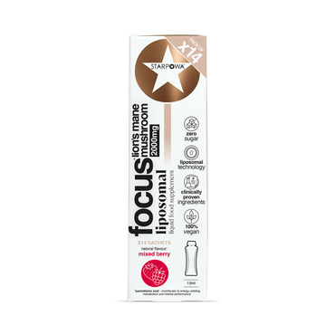 Review of Starpowa Focus Lion's Mane Liquid Liposomal Mixed Berry 2000 mg 14 Sachets