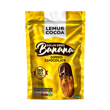 Review of Premium Solar-Dried Banana Coated in Belgian Dark Chocolate – Healthy Energy Snack Box (10 Sachets / 250 g) by Lemur Cocoa | Natural Fruit Snack, High Fibre, Antioxidant & Potassium Rich