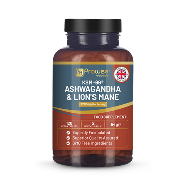 Review of Prowise Healthcare KSM-66 Ashwagandha and Lions Mane Tablets - High Strength 2200mg 120 Vegan Tablets