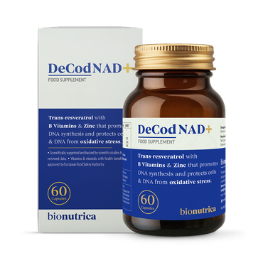 Review of Bionutrica DeCodNAD+ High Potency NAD & Resveratrol (95%) with Zinc, Vitamin B5 & B2 to Support Cellular Energy & Longevity 60 Capsules