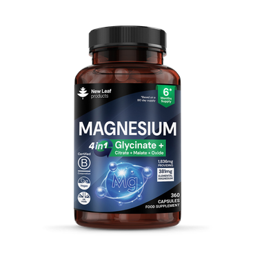 Review of New Leaf Products Magnesium Complex 4in1 Glycinate, Citrate, Malate & Oxide 360 Capsules