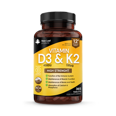 Review of New Leaf Products Vitamin D3 & K2 Tablets 365 Tablets