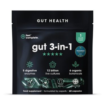 Review of Feel Complete 3 in 1 Gut Health - 12 Billion Probiotics, 5 Digestive Enzymes, 6 Botanicals - 60 Capsules