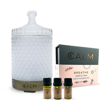 Review of B Calm Aroma Diffuser with Stress Relief Essential Oil Set ‚ Orange, Lavender & Frankincense 5ml x3‚ Breathe Calm