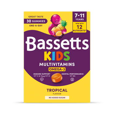 Review of Bassetts Kids Multivitamins 7-11 Omega-3 Tropical 30 Gummies