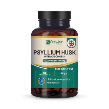 Review of Psyllium Husk 10000mg with Acidophilus 1 Billion CFU, 120 Vegan Capsules | Natural Soluble Fibre Supplement from Plantago Ovata Seeds Made in The UK by Prowise Healthcare