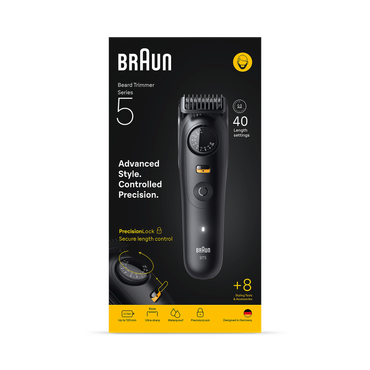 Review of Braun Beard Trimmer Series 5, +8 Styling Tools, 40 Lengths, Sharp Blade, BT5560, Black