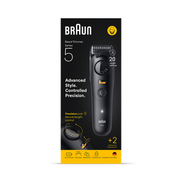 Review of Braun Beard Trimmer Series 5, +2 Styling Tools, 20 Lengths, Sharp Blade, BT5500, Black