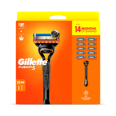 Review of Gillette Fusion5 Razor for Men, 1 Gillette Razor, 10 Blade Refills