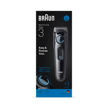 Review of Braun Beard Trimmer Series 3, +3 Styling Tools, 40 Lengths, Sharp Blade, BT3520, Black