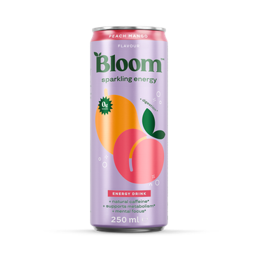Review of Bloom Sparkling Energy Drink Peach Mango 250 ml