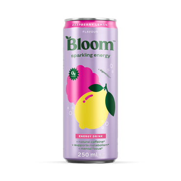 Review of Bloom Sparkling Energy Drink Raspberry Lemon 250 ml
