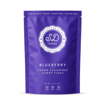Review of SweetDoughThings Vegan Friendly Sugar Free Candy Floss Blueberry Flavour 12g