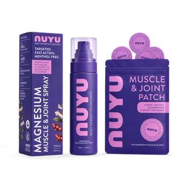 Review of NUYU Magnesium Muscle & Joint Spray + 30 Recovery Patches with Arnica & Audio Magnesium® 100ml