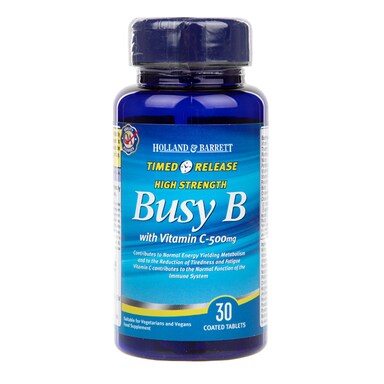 Holland & Barrett Timed Release Busy B Complex with Vitamin C 30 Caplets 500mg